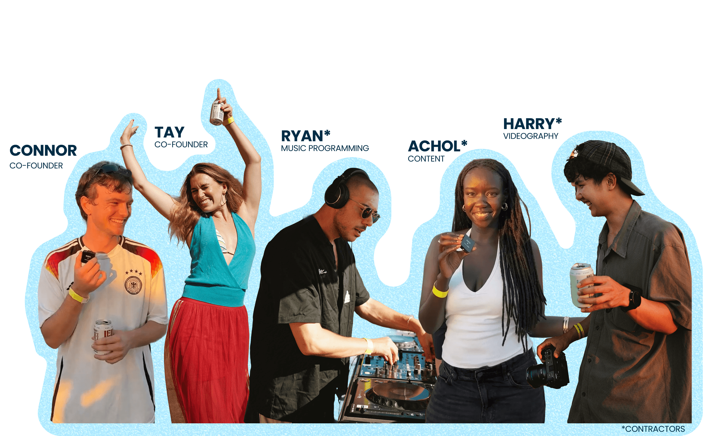 The Crew - Connor, Tay, Ryan, Achol, and Harry